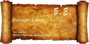 Beregh Emese névjegykártya